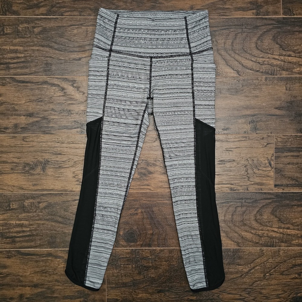 Athleta‎ Leggings Womens XS Gray Athleisure Cropped Workout Running Gym Mesh